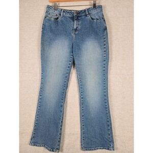 St. Johns Bay Stretch Bootcut Jeans Womens 12P Blue Denim Medium Wash